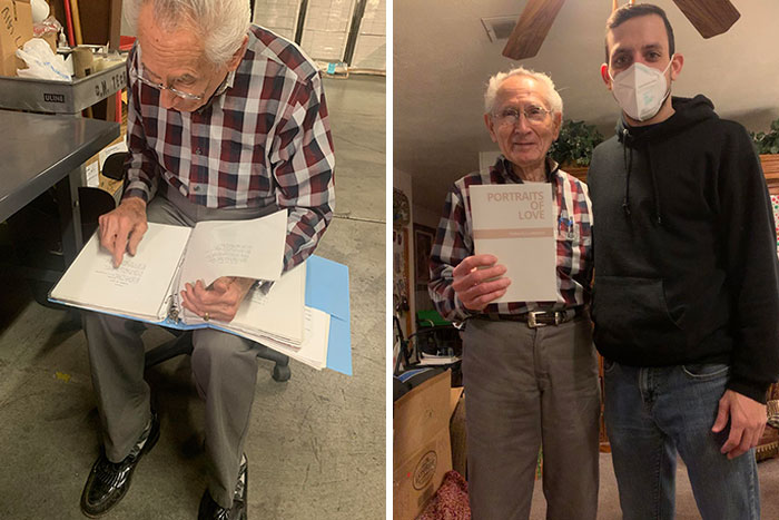 Mi compañero de trabajo de 88 años me enseñó su carpeta de poemas de amor que escribe. 2 meses de trabajo y conseguí que publicara su primer libro