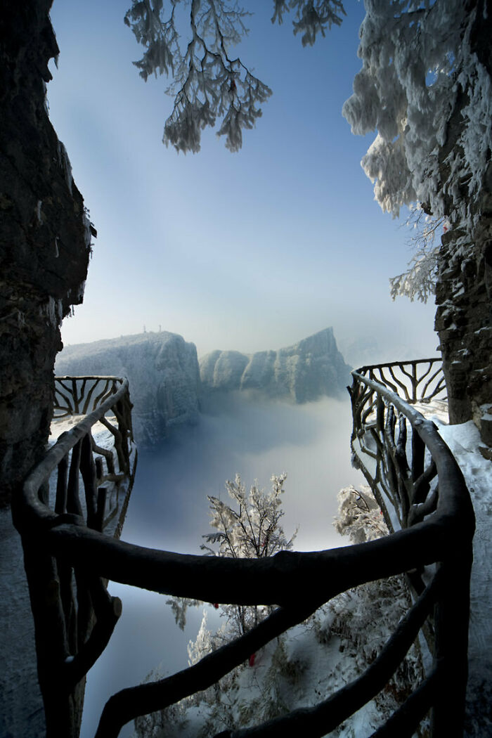 Vista desde la cueva Tianmen, China