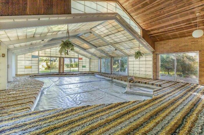 ¡Una piscina alfombrada!