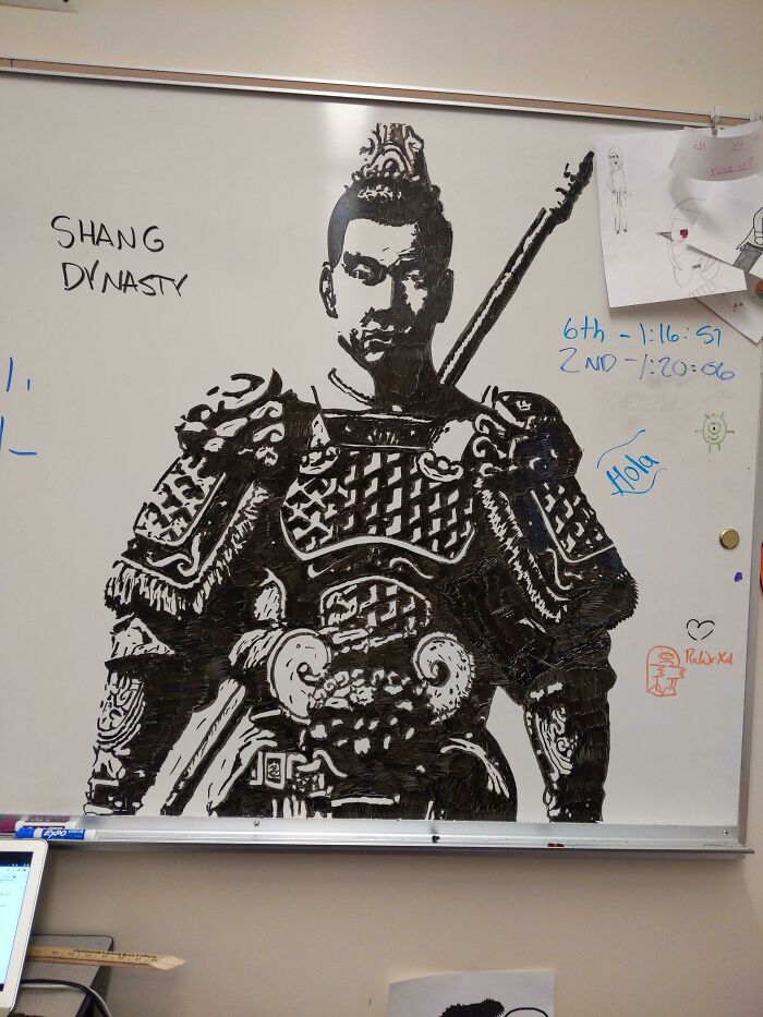 Este dibujo que hizo mi profesor de historia en la pizarra