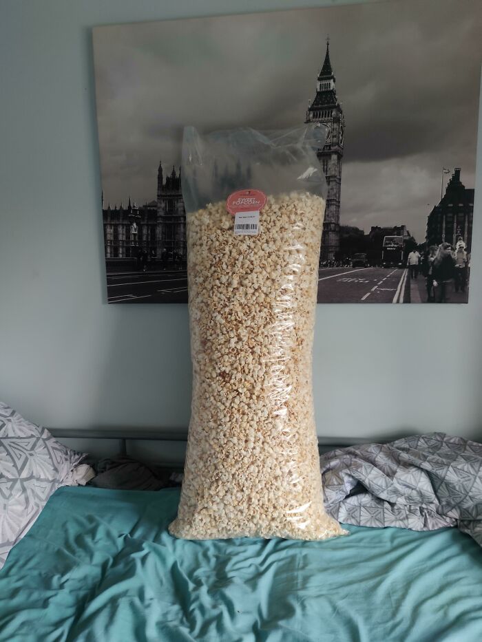 Así que pedí algunas palomitas de maíz de Amazon. Comprueba siempre el tamaño primero