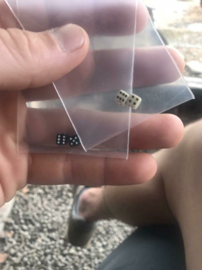 Mi amigo pidió unos dados nuevos y se olvidó de comprobar el tamaño