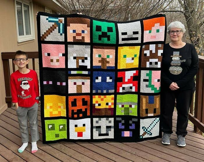 Un edredón de Minecraft. El mejor. Es único e increíblemente genial
