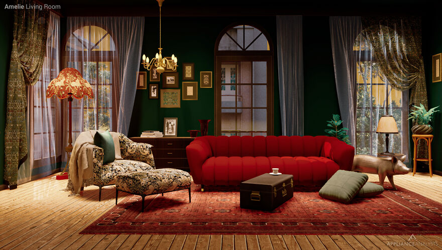 Contratamos a un increíble diseñador de interiores para que transformara nuestras películas favoritas en conceptos para salas de estar