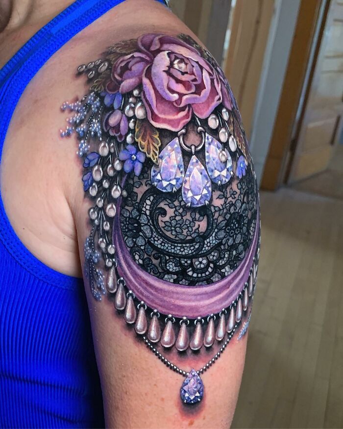 These 30 Masterclass Jewelry Tattoos By Celebrity Ink Artist Ryan Ashley Might Be Better Than The Real Thing