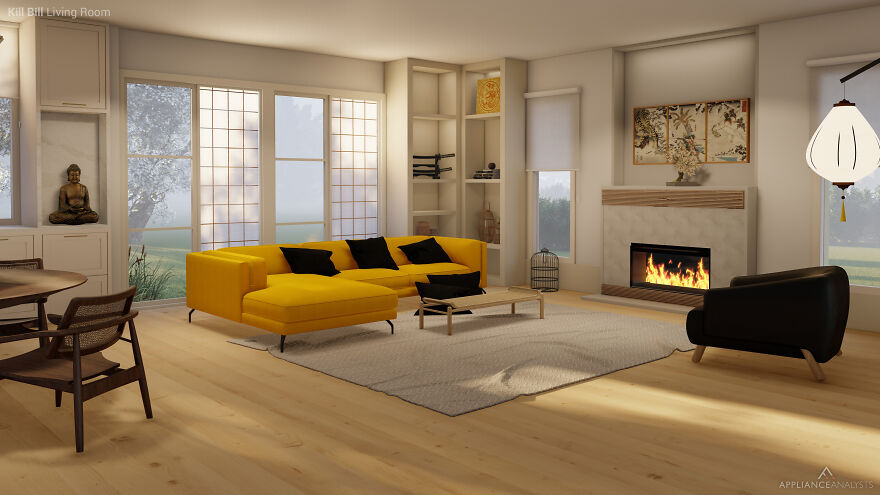 Contratamos a un increíble diseñador de interiores para que transformara nuestras películas favoritas en conceptos para salas de estar