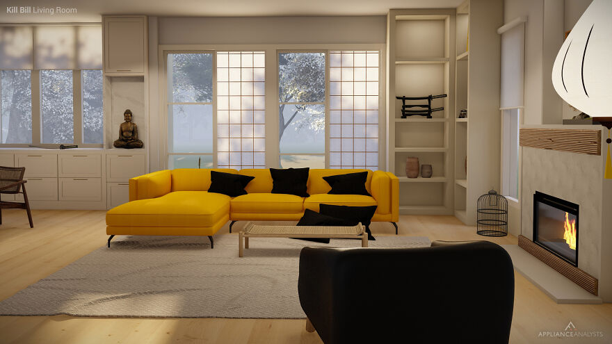 Contratamos a un increíble diseñador de interiores para que transformara nuestras películas favoritas en conceptos para salas de estar