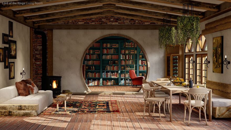Contratamos a un increíble diseñador de interiores para que transformara nuestras películas favoritas en conceptos para salas de estar