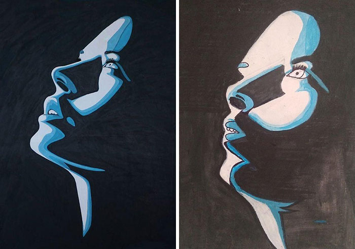 El autor del post encargó la pintura de la izquierda a un "artista" de Instagram que luego los bloqueó tras la entrega