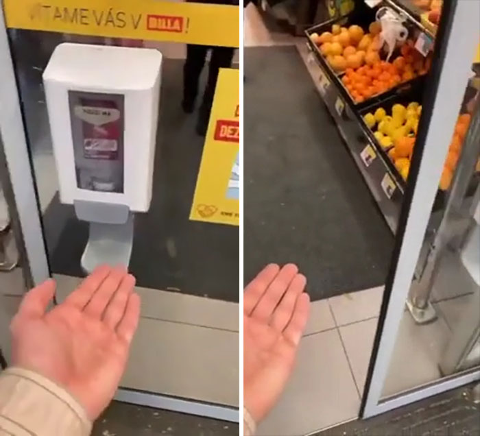 Sí jefe, he instalado el desinfectante de manos