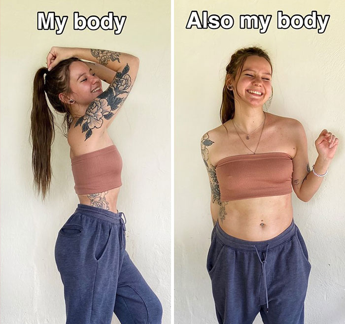 This Woman Goes Viral Online For Reminding People What Real Bodies Look Like By Sharing These 30 Side-By-Side Pictures (New Pics)