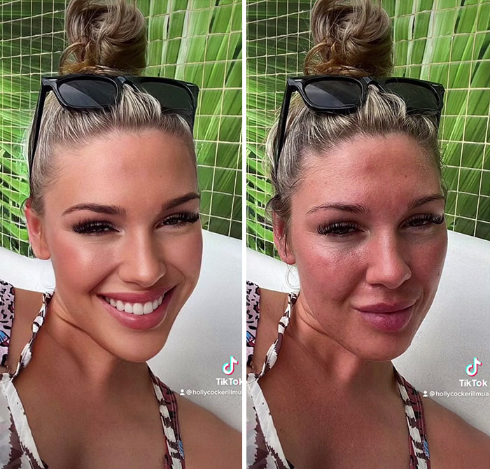 TikToker Goes Viral By Exposing The Truth Behind Heavily-Edited Pictures On Social Media (30 Pics)