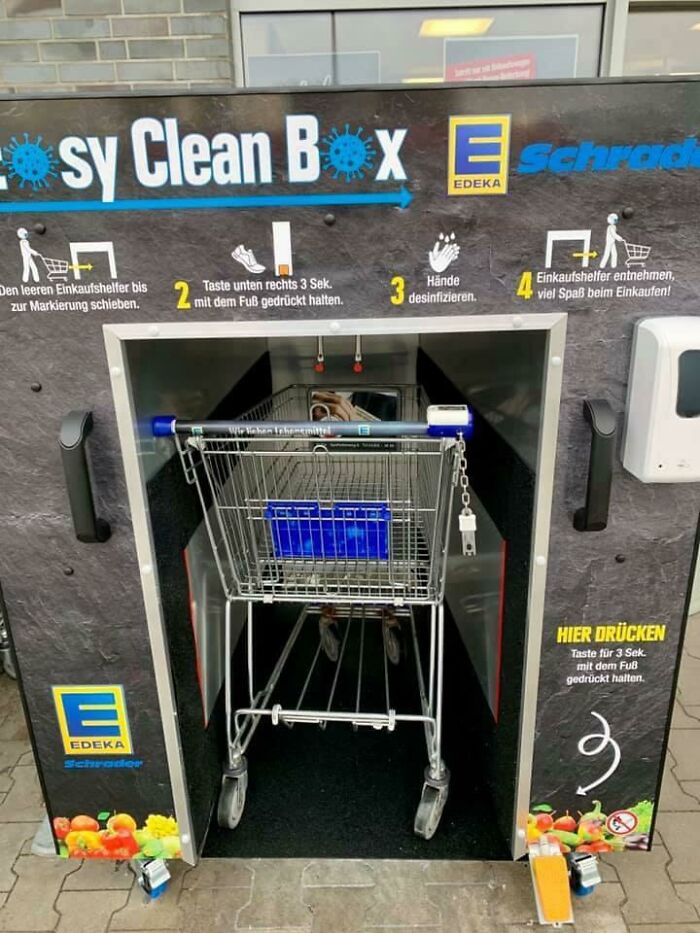 Máquina limpiadora de carros de supermercado en Alemania
