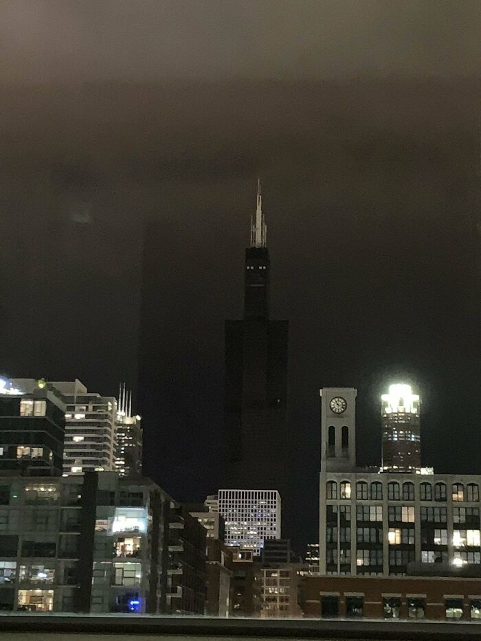 La torre Sears durante un apagón