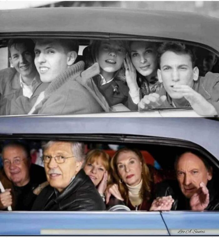 Durante su primer viaje a los Estados Unidos en 1964, Ringo Starr le tomó una foto a un grupo de estudiantes de secundaria que habían faltado a clases para ir a ver a los Beatles. Luego ellos recrearon la foto