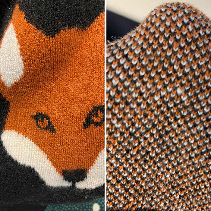 El interior del bolsillo de mi jersey de zorro está hecho de zorritos pequeñitos