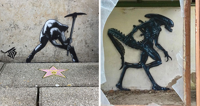 Este artista hace que las calles vuelvan a ser divertidas creando grafitis que interactúan con su entorno (30 nuevas fotos)