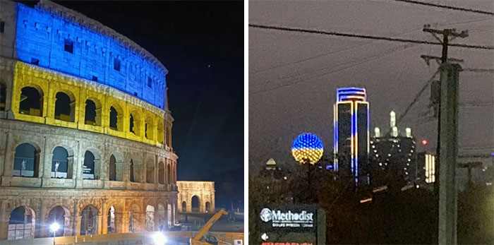 Diferentes ciudades alrededor del mundo demuestran su apoyo a Ucrania