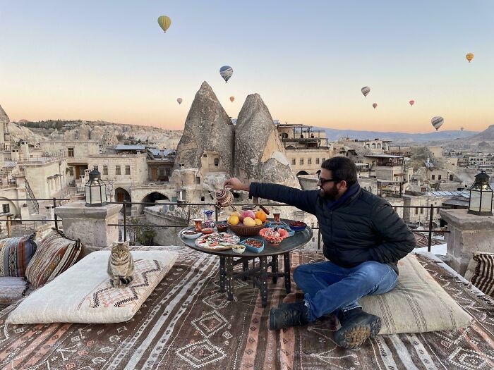 Desayunando ayer en la Capadocia