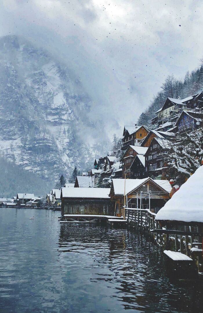 Hallstatt, Austria, es un lugar muy frío en esta época del año, pero de una belleza impresionante