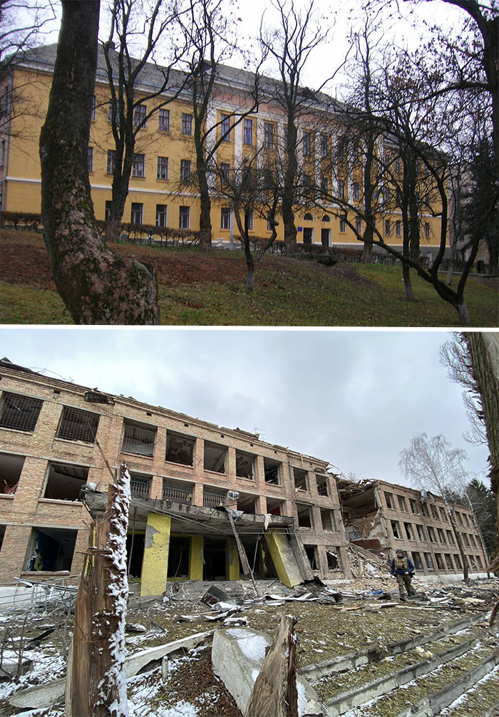 'Before And After': 20 Devastating Images From Ukraine That Show How Quickly The War Destroys Everything