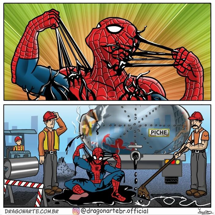 Artist Illustrates 34 Funny Situations Superheroes Face When No One's Watching (New Pics)