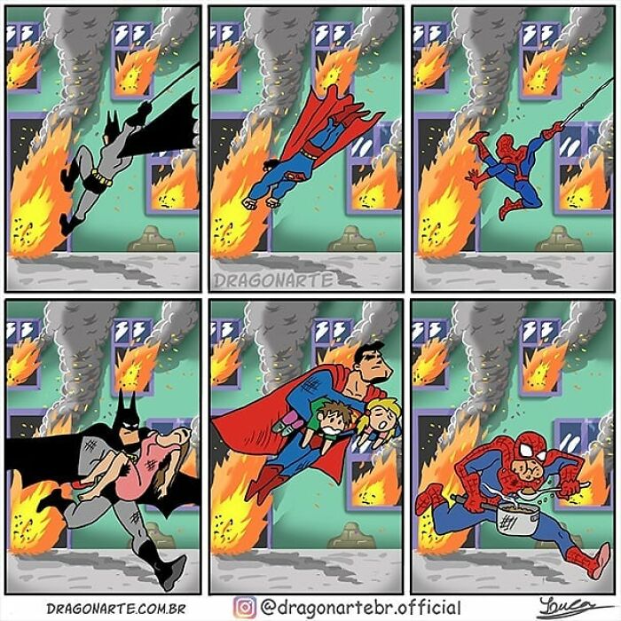 Artist Illustrates 34 Funny Situations Superheroes Face When No One's Watching (New Pics)
