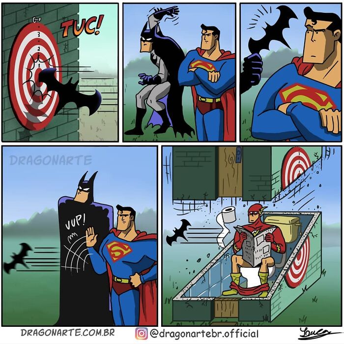 Artist Illustrates 34 Funny Situations Superheroes Face When No One's Watching (New Pics)