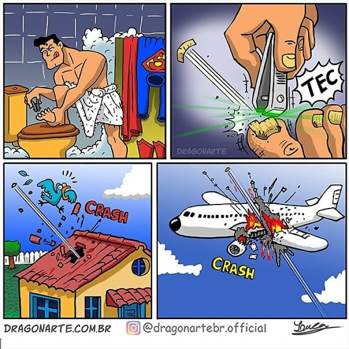 Artist Illustrates 34 Funny Situations Superheroes Face When No One's Watching (New Pics)