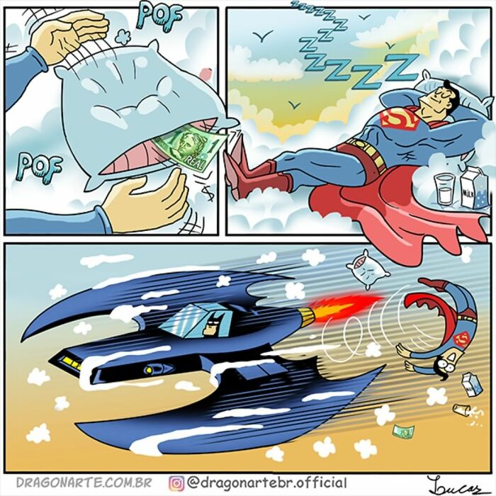 Artist Illustrates 34 Funny Situations Superheroes Face When No One's Watching (New Pics)