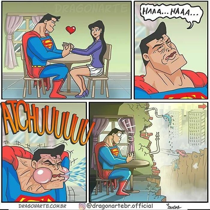 Artist Illustrates 34 Funny Situations Superheroes Face When No One's Watching (New Pics)