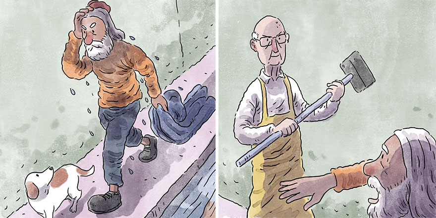 Un artista brasileño crea cómics desgarradores sin usar una sola palabra (7 nuevas historietas)