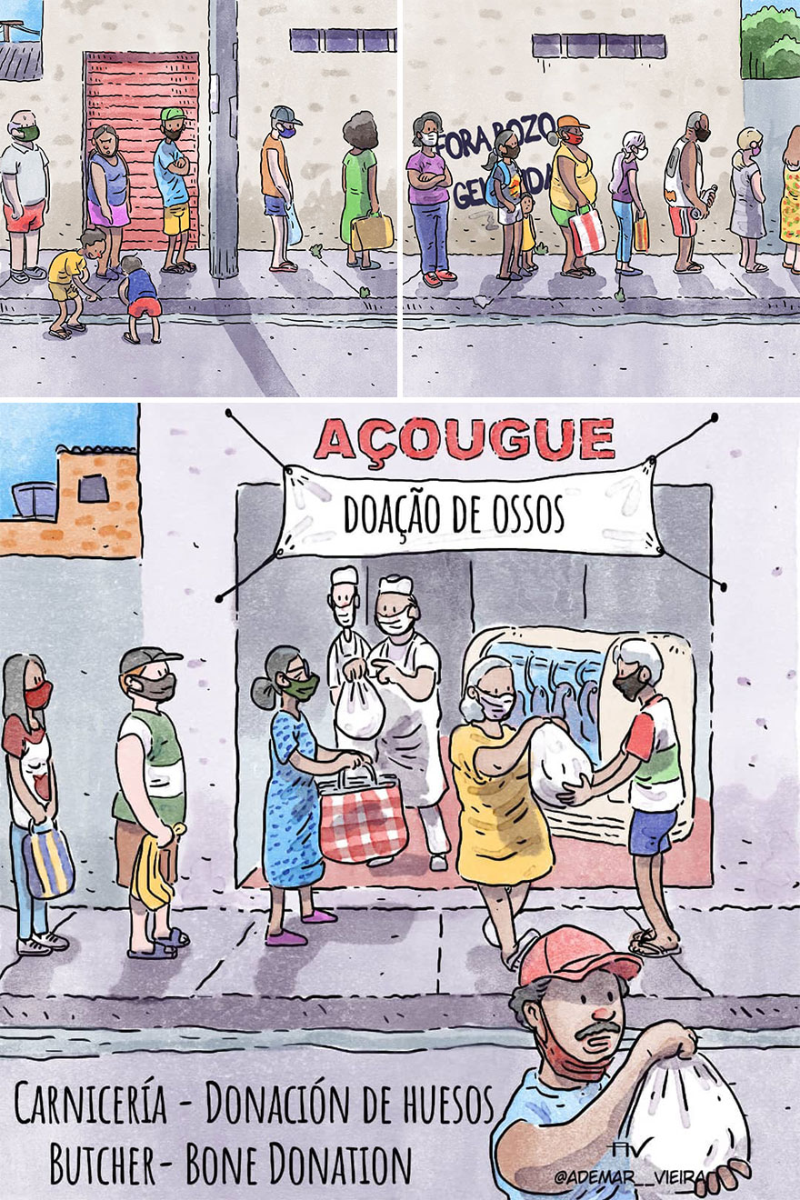 Un artista brasileño crea cómics desgarradores sin usar una sola palabra (7 nuevas historietas)