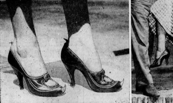 A mediados de los años 50, los zapateros italianos vendían "zapatos de defensa", con espuelas en las puntas y los tacones para ahuyentar a la plaga de acosadores sexuales, especialmente en Roma
