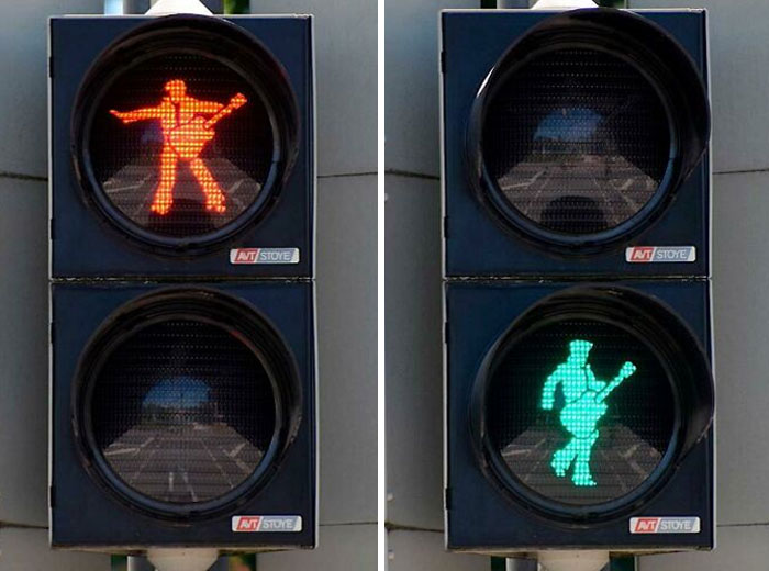 Señales de cruce en Friedberg, Alemania, la ciudad donde Elvis Presley sirvió en el ejército estadounidense