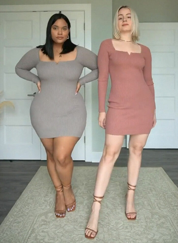 "Style Not Size": Two Friends Show How The Same Outfit Looks On Their Different Body Sizes (30 New Pics)