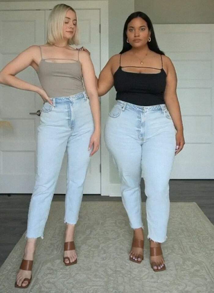 "Style Not Size": Two Friends Show How The Same Outfit Looks On Their Different Body Sizes (30 New Pics)