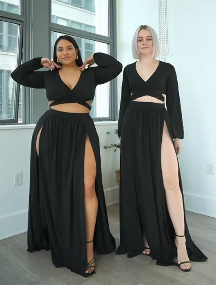 "Style Not Size": Two Friends Show How The Same Outfit Looks On Their Different Body Sizes (30 New Pics)