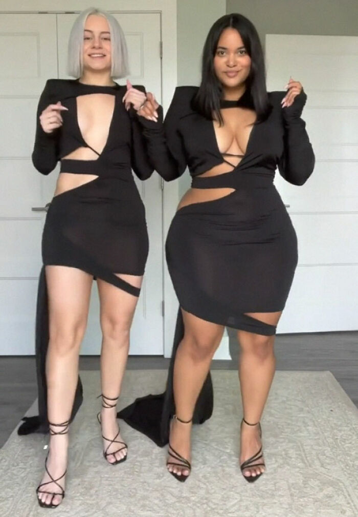 "Style Not Size": Two Friends Show How The Same Outfit Looks On Their Different Body Sizes (30 New Pics)