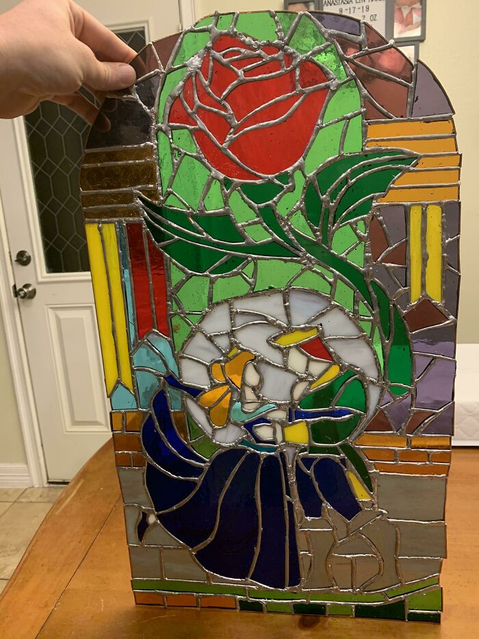 Hice una vidriera para el cuarto aniversario de mi esposa y yo