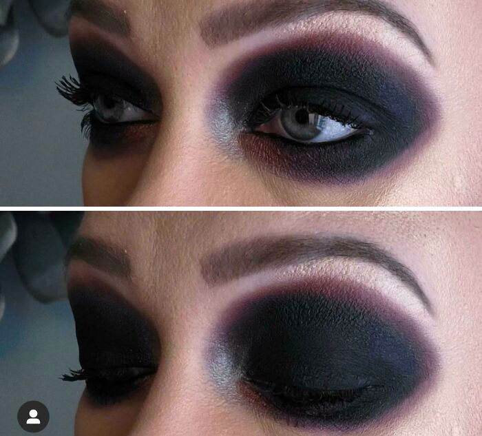 La descripción decía: Smokey eyes suave