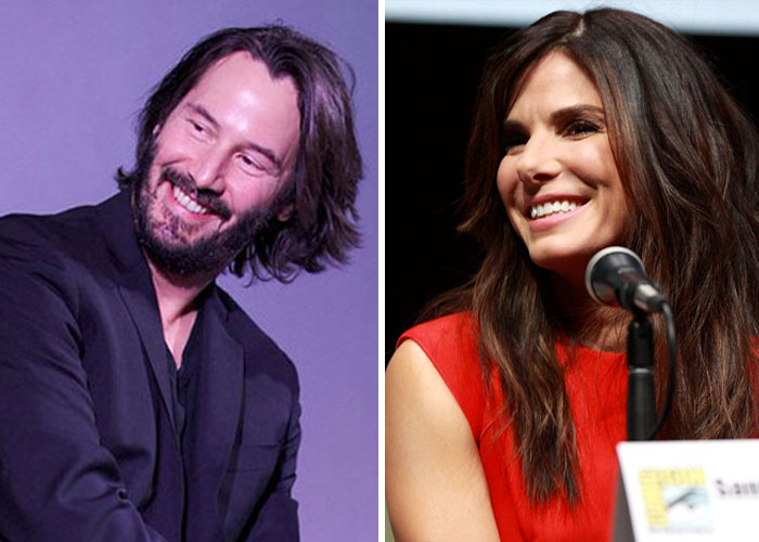 Keanu Reeves visitó a Sandra Bullock por sorpresa y le llevó champán y trufas, porque ella mencionó que jamás los había probado