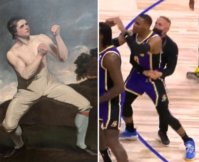 Instagram Account Compares Art With Sports Moments, And People Find It Funnily Accurate (30 Pics)