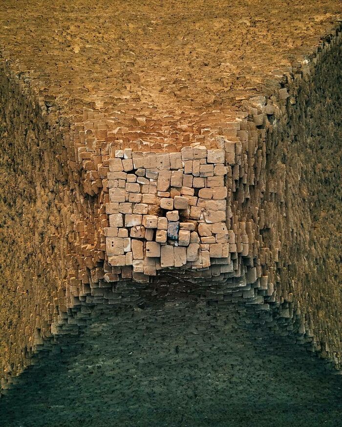 La cima de la Gran Pirámide de Giza, Egipto
