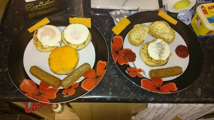 Mi novio hizo caras de comida. Esto me hizo reír demasiado.