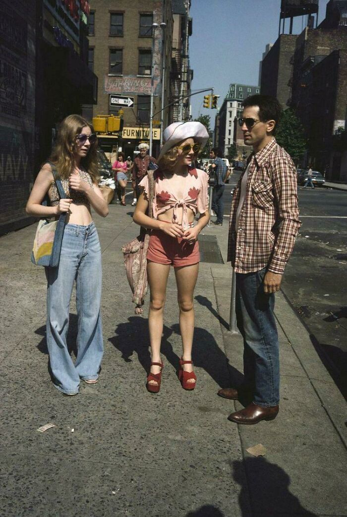 Jodie Foster y Robert De Niro en el rodaje de Taxi Driver de Martin Scorsese, 1976