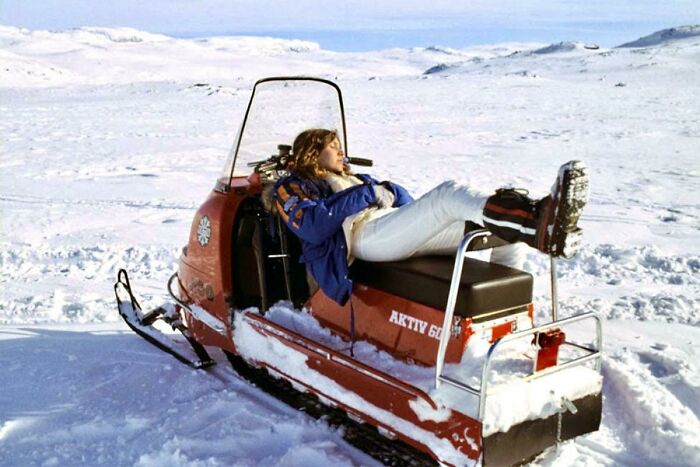 Carrie Fisher en Noruega durante el rodaje de 'El Imperio Contraataca' (1980)