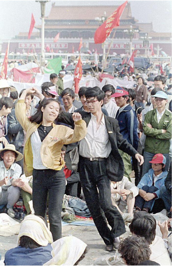Plaza de Tiananmen justo antes de la masacre, 4 de junio de 1989