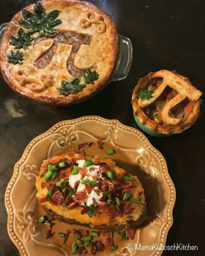 Pastel de pollo que mi novia hizo por el día de Pi