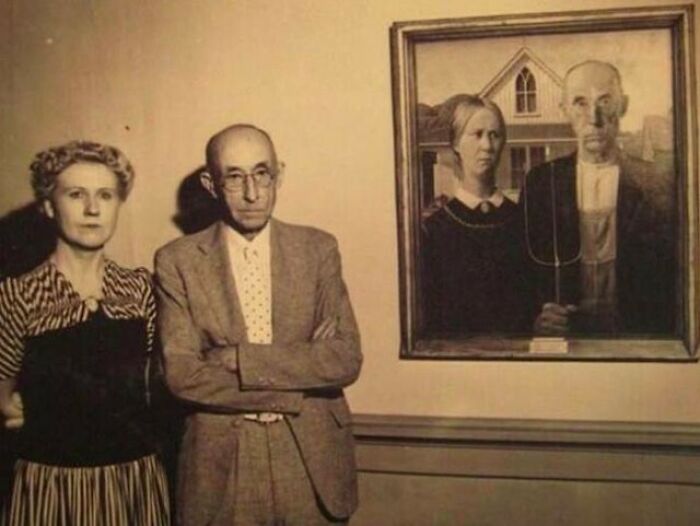 Los modelos de la pintura "Gótico Americano"